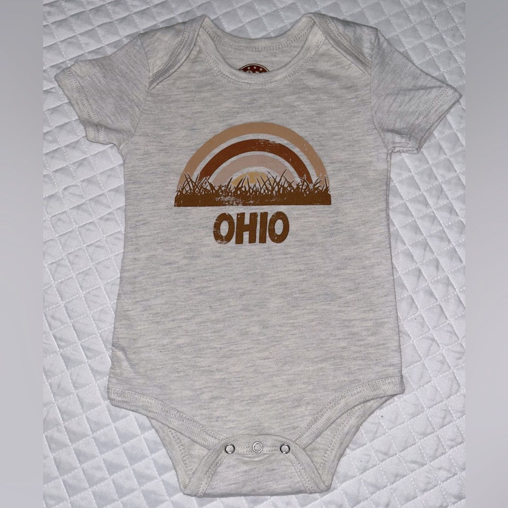Home Free Brand OHIO Infant Unisex One Piece Beige Brown Rainbow Size 3-6 mths